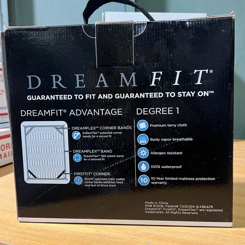 NIB DreamFit Degree 1 DreamClean 100% Terry Cloth Mattress Protector